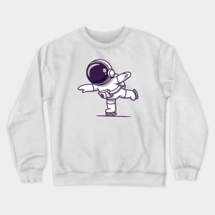 Cute Astronaut Playing Ice Skating Crewneck Sweatshirt